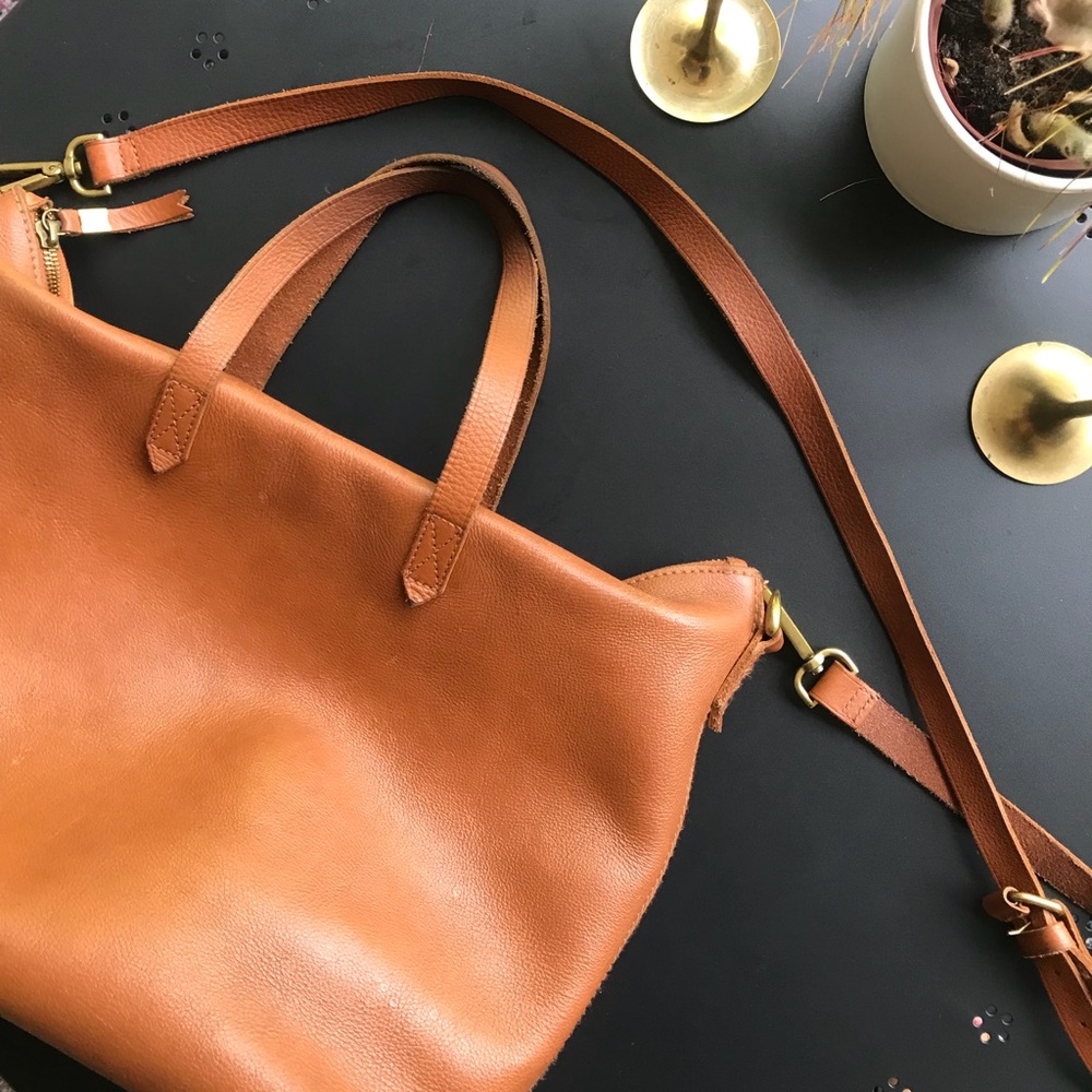 Madewell Brown Leather Transport Tote / $100